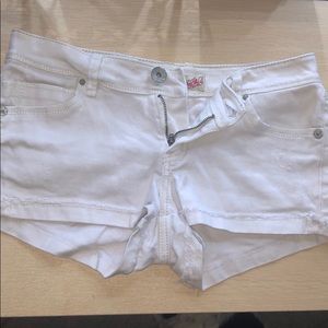 White jean shorts